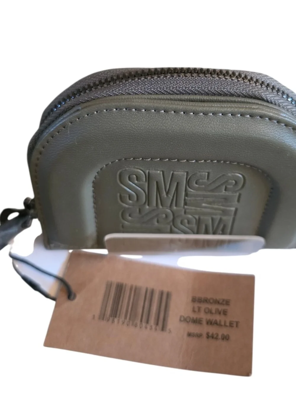 Steve Madden Olive Green Zip Coin Wallet Card Holder Dome Pouch NWT